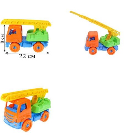 машина пожарная илья (22см, оранжевая) (пластик) (от 3 лет) и-2642, (рыжий кот) ()