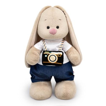 budi basa мягкая игрушка зайка ми с фотоаппаратом (25см, в подарочной коробке) sts-602, (ооо ""мпп""