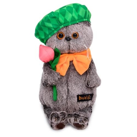 мягкая игрушка budibasa кот басик в зеленом берете (25см) (в подарочной коробке) ks25-192, (ооо ""мп
