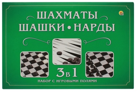 настигра шахматы, шашки, нарды в средней коробке с полями (арт. ин-1615)
