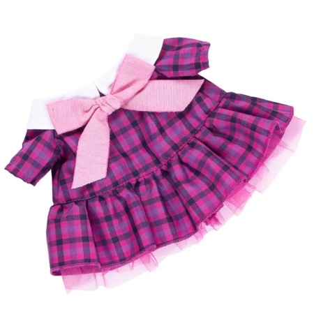 budi basa комплект одежды для кошечки ли-ли. платье в клетку с розовым бантом (24см, в подарочной ко