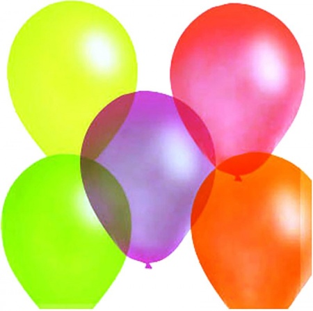 воздушные шары м10/25см, поиск, ассорти, флуоресцентные