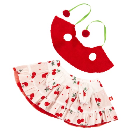 budi basa комплект одежды для зайки ми. платье с вишнями и жилет с помпонами (25см, в подарочной кор