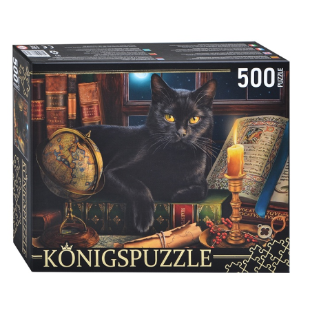 konigspuzzle. пазлы 500 элементов. хк500-6306 кот и свеча (хк500-6306)
