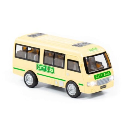 автомобиль городской автобус (свет, звук, инерционный) (пластик) (в пакете) (от 3 лет) 79893, (полес