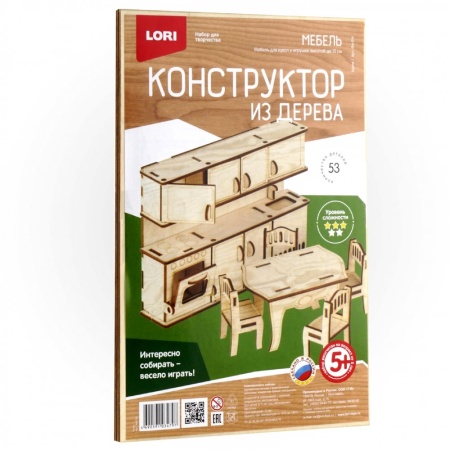 lori конструктор из дерева 53 дет. мебель. кухня (от 5 лет) фн014, (ооо ""7-я"") ()