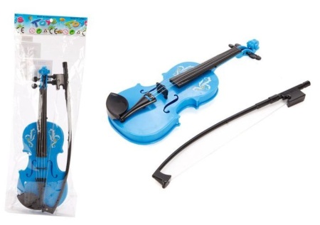 музыкальный инструмент скрипка (25см, голубая) (в пакете) (от 3 лет) 629244/369blue, (rong long craf