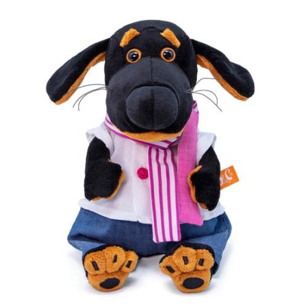 мягкая игрушка budibasa пес ваксон baby с полосатым шарфом (19см) vb-024, (ооо ""мпп"") ()