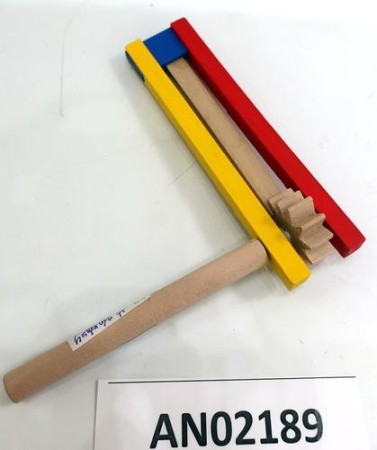 деревянная игрушка трещотка (15см) (в пакете) (от 3 лет) an02189, (рыжий кот)