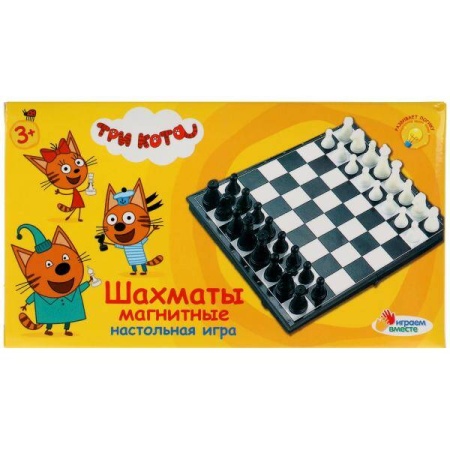 шахматы магнитные три кота играем вместе в кор.2*192шт