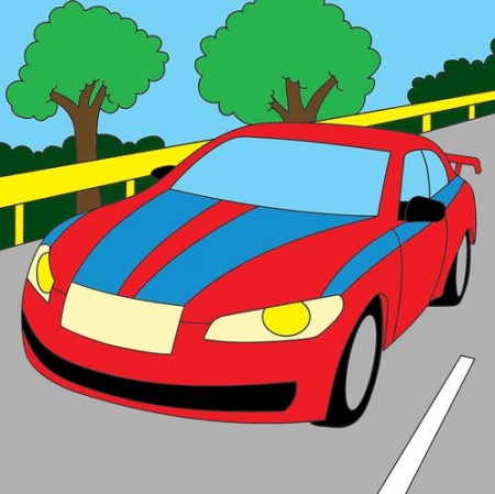 холст для рисования по номерам быстрая машина (15*15см, акриловые краски, кисть) хк-7176, (рыжий кот