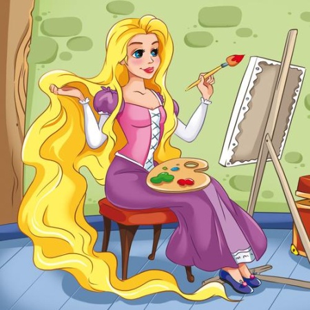 холст для рисования по номерам принцесса за рисованием (20*20см, акриловые краски, кисти) хк-3639, (