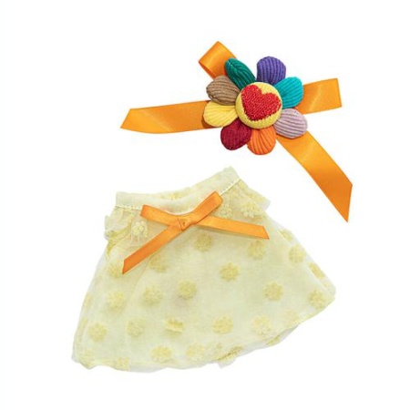 budi basa комплект одежды для зайки ми. желтое платье и аксессуар на ушко (15см, в подарочной коробк