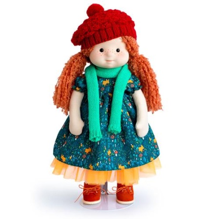 budi basa кукла minimalini ива в шапочке и шарфе (38см, в подарочной коробке) mm-iva-02, (ооо "мпп")