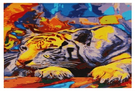 холст с красками 30х40 см по номерам. белый тигр (арт. st028)