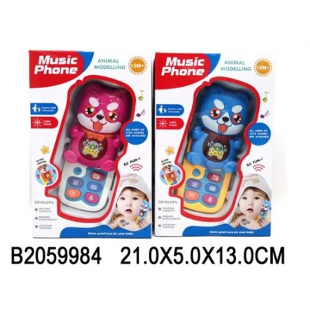 музыкальная игрушка сотовый телефон (свет, звук, цвет в ассорт., в коробке, от 12 мес.) b2059984, (h